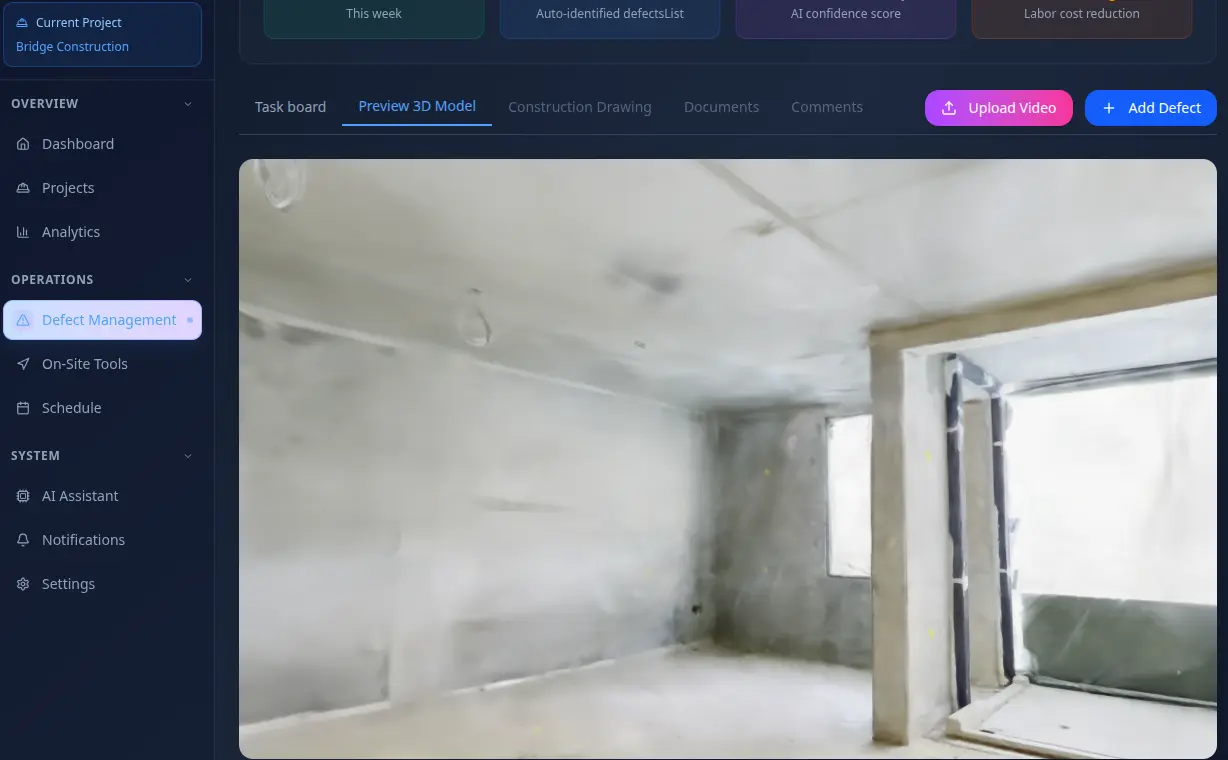 High-fidelity 3D spatial view interface
