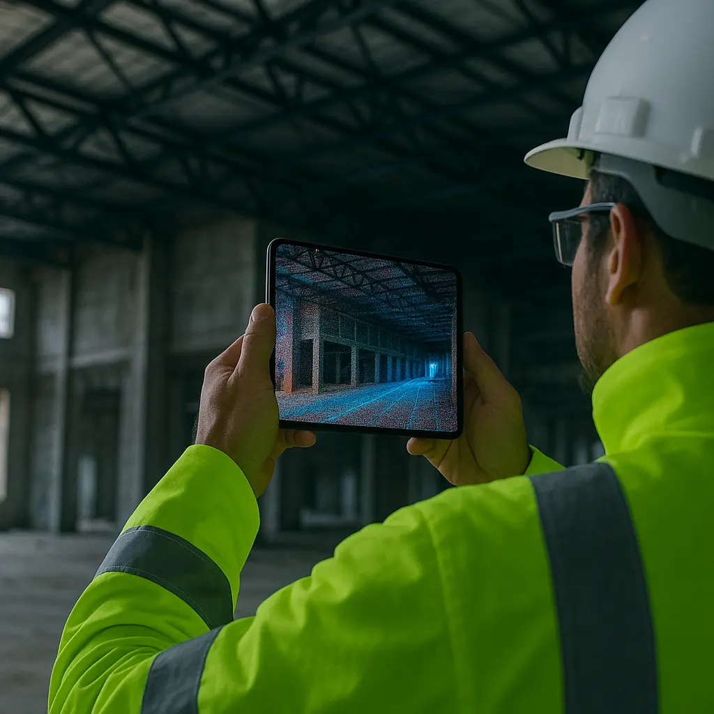 3D scan of construction site exterior